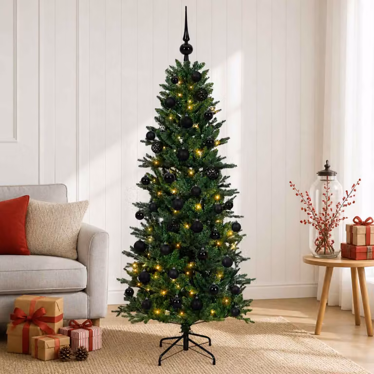 vidaXL Albero di Natale artificiale con palline 120 cm 150 LED