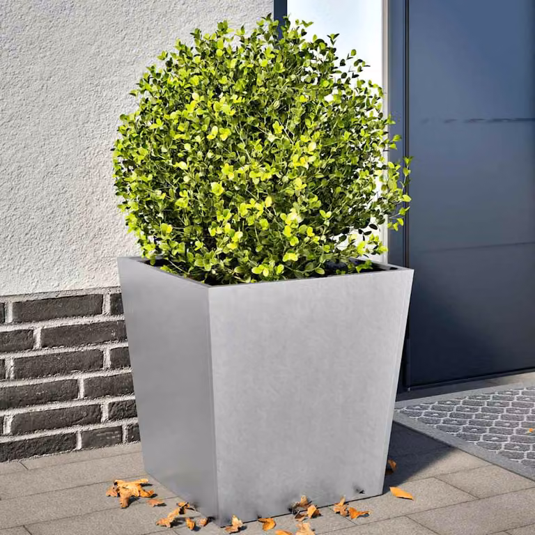 Set di 2 fioriere da giardino vidaXL in acciaio zincato grigio, L/P/H: 50 x 50 x 50 cm