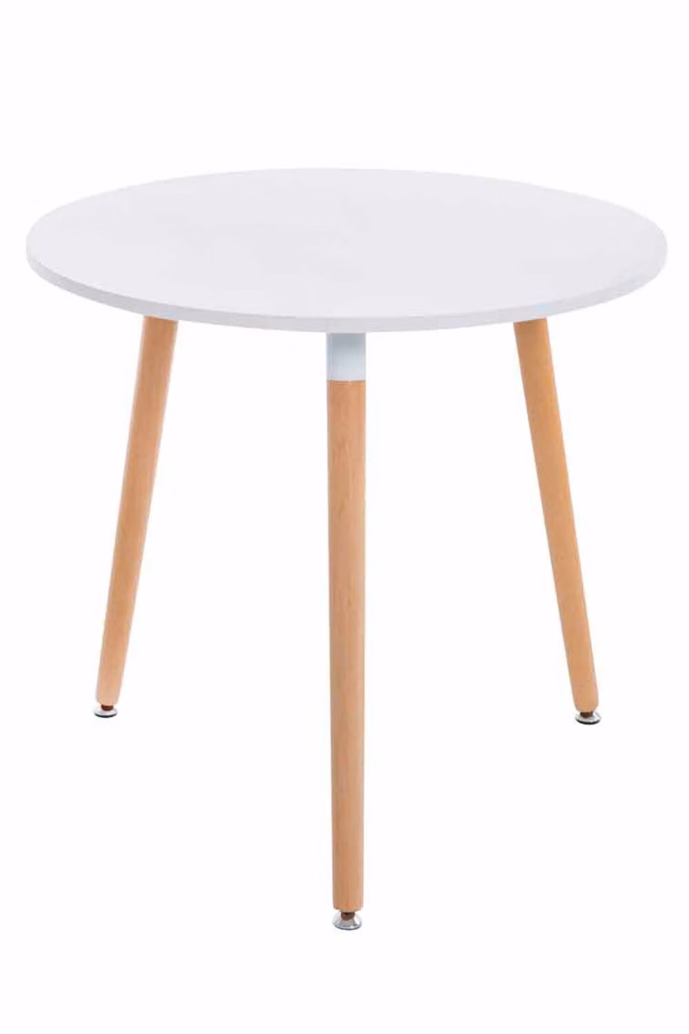 In And OutdoorMatch Tavolino Leonhard - Tavolo - 80x75cm - MDF e legno di faggio - Colori bianco e rovere - Design elegante