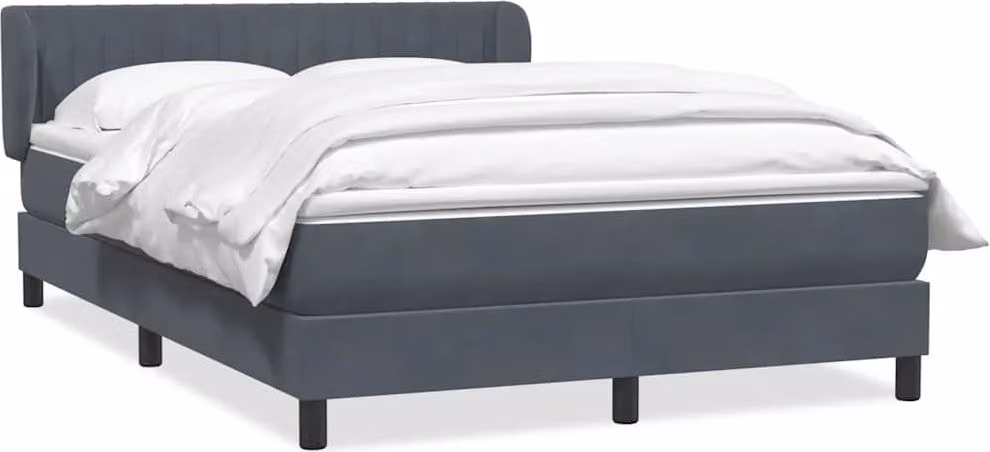 Giroletto a Molle con Materasso Grigio Scuro 160x210 cm Velluto