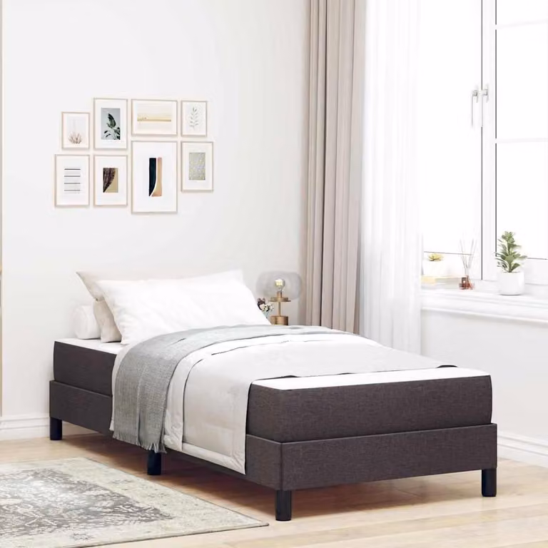 Maison Exclusive - Letto boxspring marrone scuro 90 x 200 cm tessuto