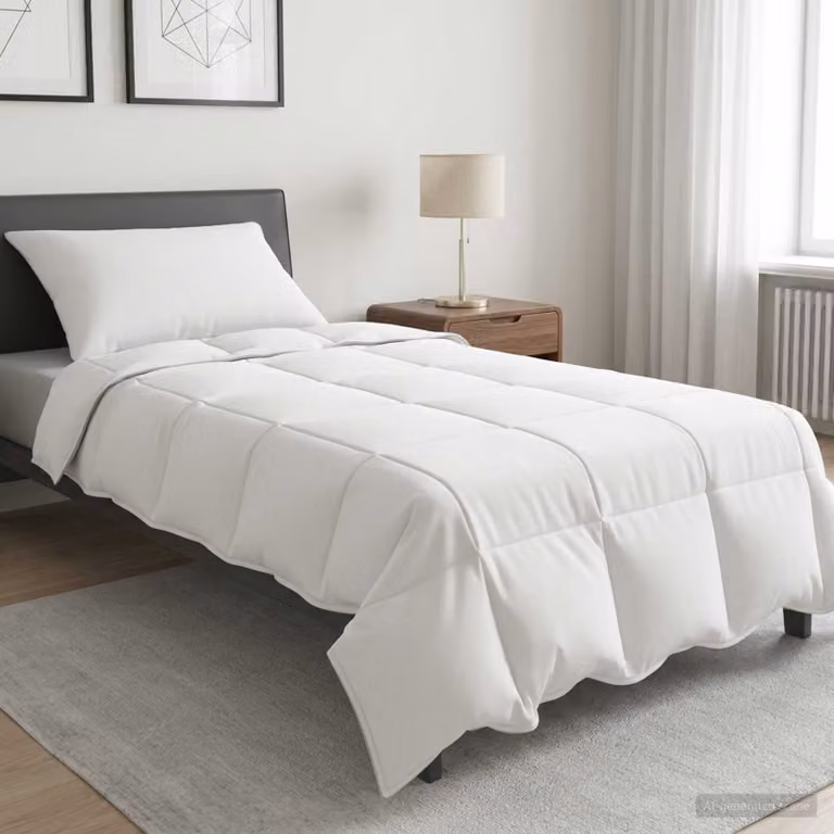 Set di 2 Piumoni Inverno vidaXL in Bambù e Microfibra, Bianco, L 140 x P 200 cm