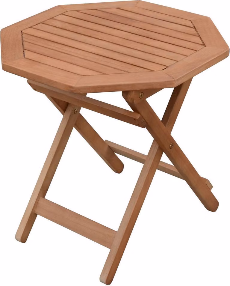 Tavolino, a forma di rettangolo, pieghevole - in legno di eucalipto - tavolino ausiliario