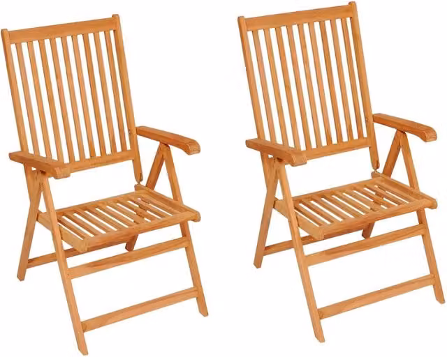 Sedie Pieghevoli 2 pz con Cuscini Crema in Massello di Teak 3062378