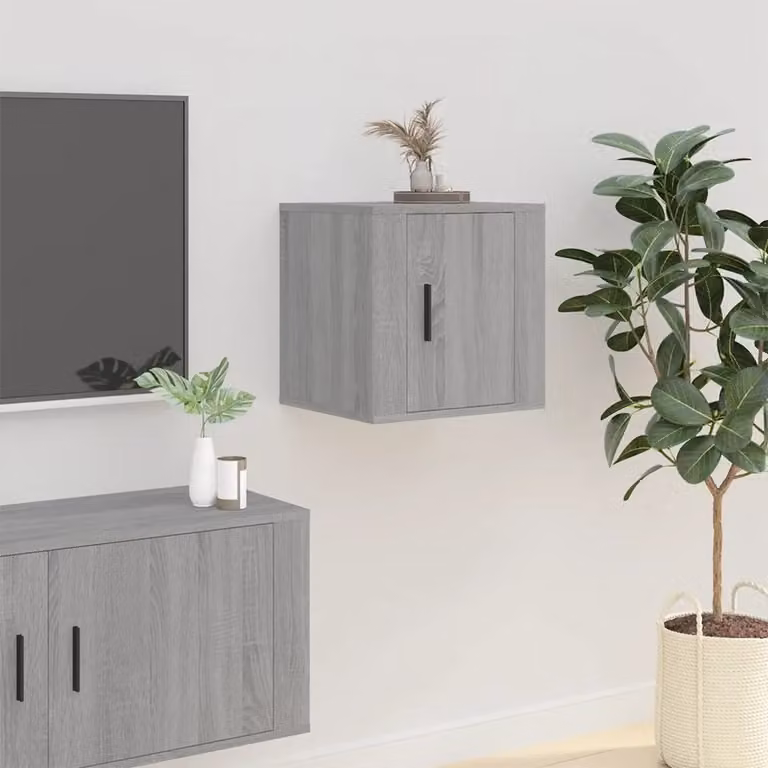vidaXL Mobile Porta TV a Parete Grigio, L 40 cm x P 34,5 cm x H 40 cm