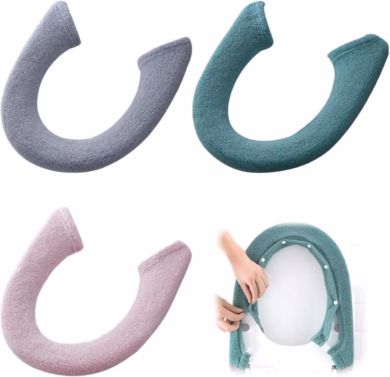 Copriwater lavabili - Set da 3 - Universali - Morbidi - Copriwater per WC