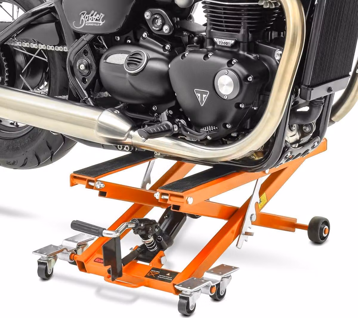 - Sollevatore idraulico per moto XL 500 kg arancione
