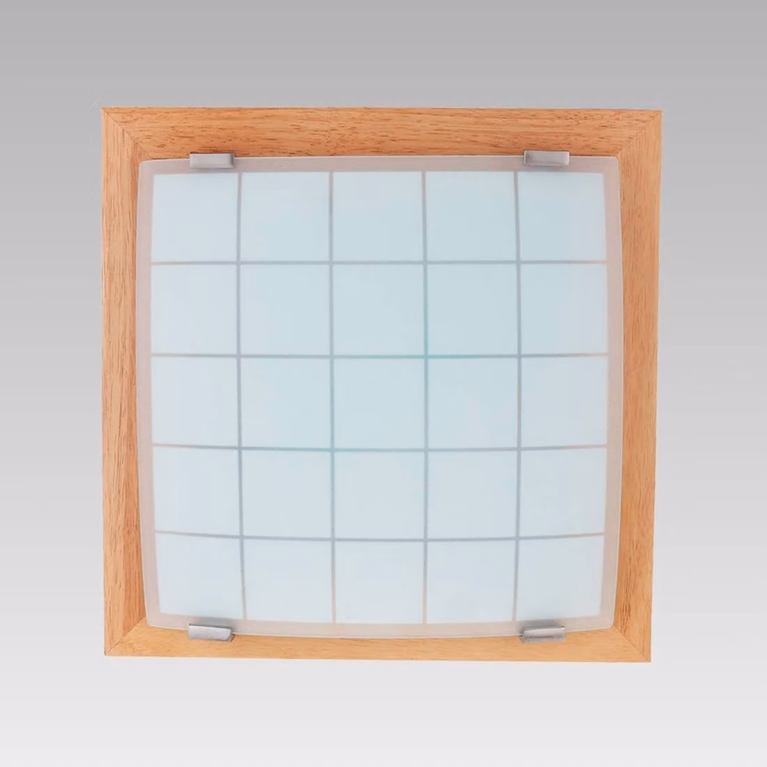 Plafoniera GEOMETRICA 1xE27/40W luce legno/vetro bianco opaco 30cm×30cm dimmerabile
