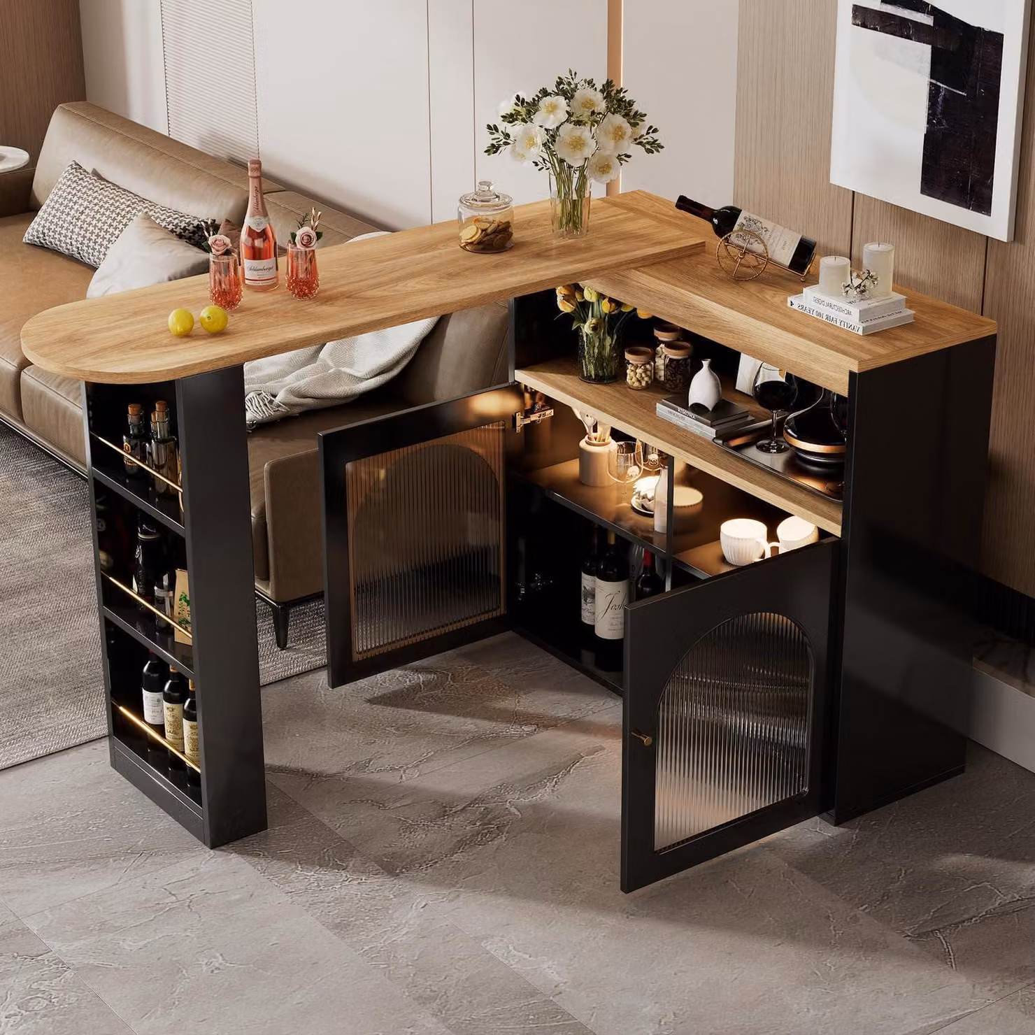 Tavolo pieghevole da pranzo con spazio contenitivo, tavolo da cucina allungabile, con cassetto e ripiani, colore nero, dimensioni 138x102 cm