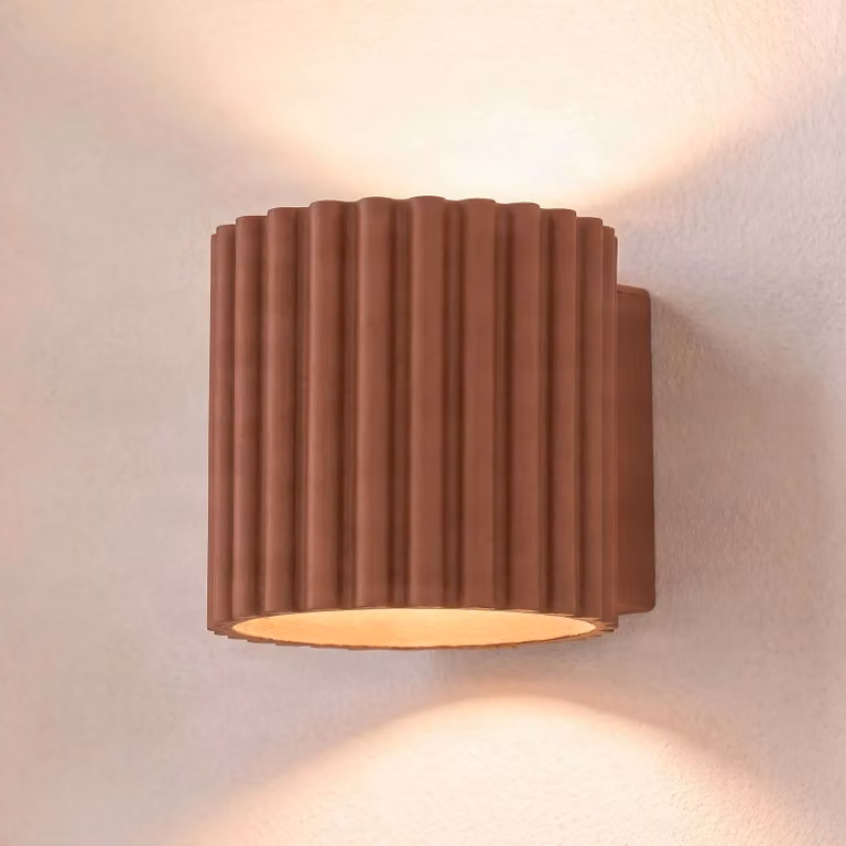 Applique da parete Aura SOLLUX LIGHTING, dimmerabile, Terracotta, Corridoio, Alluminio, Moderno, Applique