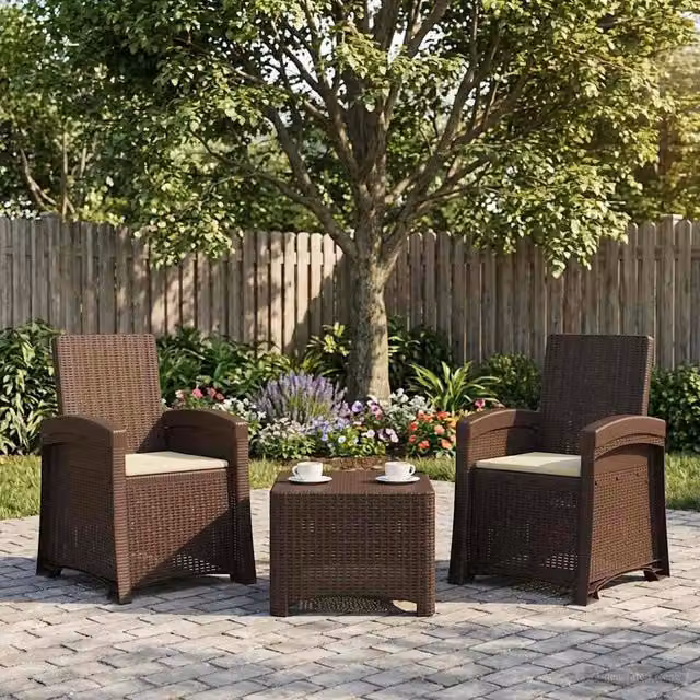 Sedia da giardino reclinabile effetto rattan 2 pz PP 8012020