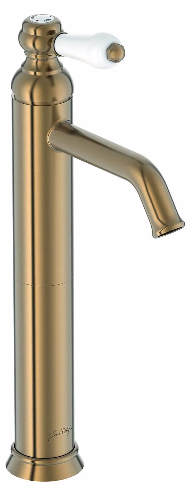 Miscelatore per lavabo, con erogatore alto, stile retrò, in bronzo, portata di 5 litri al minuto