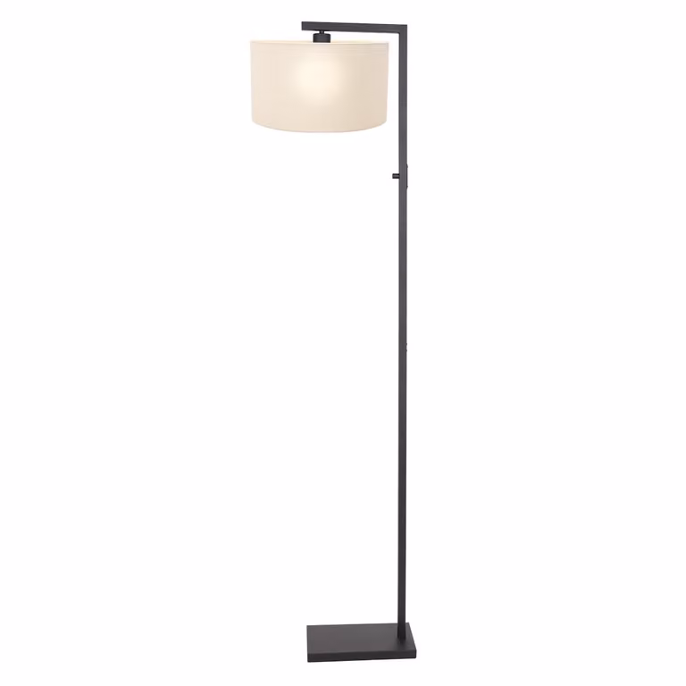 Lampada da terra - nero - Stang - metallo tessile - lampada d'atmosfera - E27 - 8218ZW - Steinhauer
