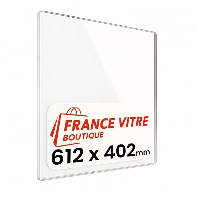 612 x 402 x 4 mm - Vetro per stufa a legna - vetro camino di ricambio - vetro per caminetto resistente al fuoco - France Vitre