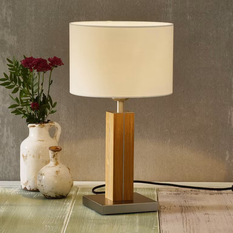 HerzBlut Lampada da tavolo Dana, Legno chiaro, Soggiorno / Sala da pranzo, Legno, Moderno, Lampada da tavolo