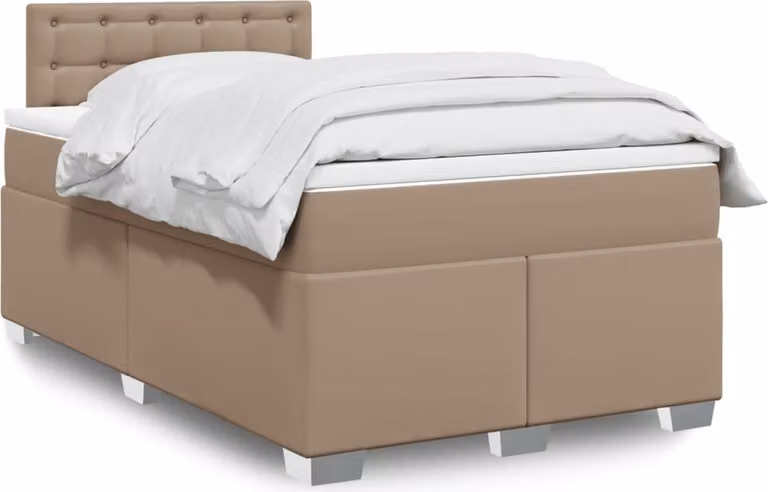 Maison Exclusive - Giroletto a Molle con Materasso Cappuccino 120x190cm Pelle finta