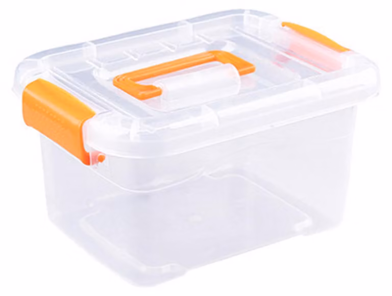 Contenitore trasparente, versatile, grande capacità, impilabile, a tenuta di polvere, contenitore in plastica con coperchio, per giocattoli, Kl