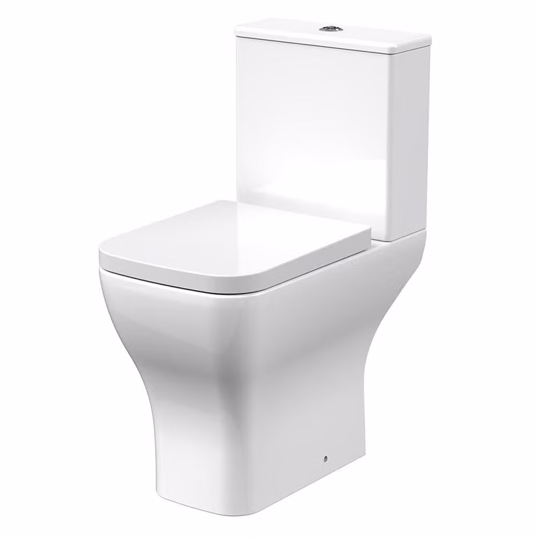 Sanitario Monoblocco Quadrato Moderno Filo Parete Con Sedile Ammortizzato Comfort