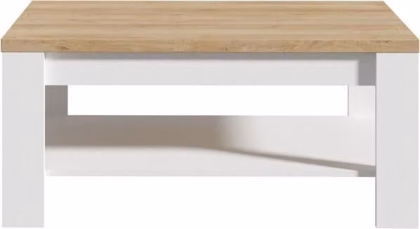 Tavolino - Rettangolare - Rovere bianco e rovere beige - BOHOL - L 100 x P 60 x H 45,7 cm - 2 ripiani