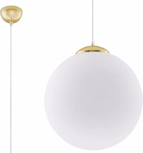 Lampada a sospensione Franco Pure Lume in metallo e vetro oro/ottone e bianco, diametro 40 cm