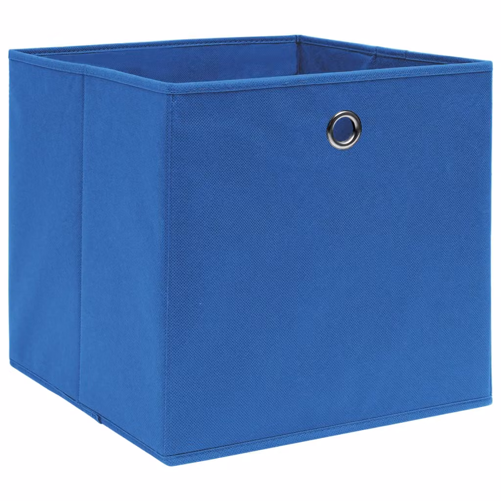 vidaXL Scatole portaoggetti 4 pz. Tessuto blu 32x32x32 cm
