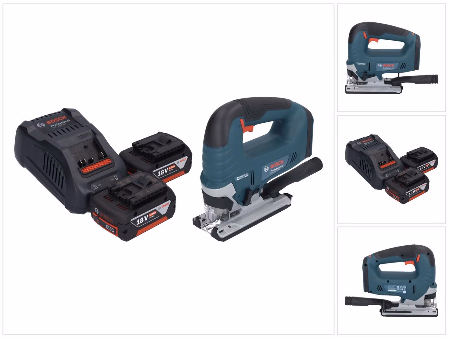 Bosch GST 18V-125 B Professional Seghetto alternativo a batteria 18 V 125 mm Brushless + 2x batteria 5,0 Ah + caricabatteria