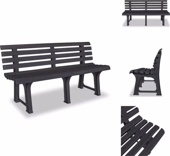 vidaXL Panchina da giardino 145,5 cm in plastica antracite - Panchine da giardino