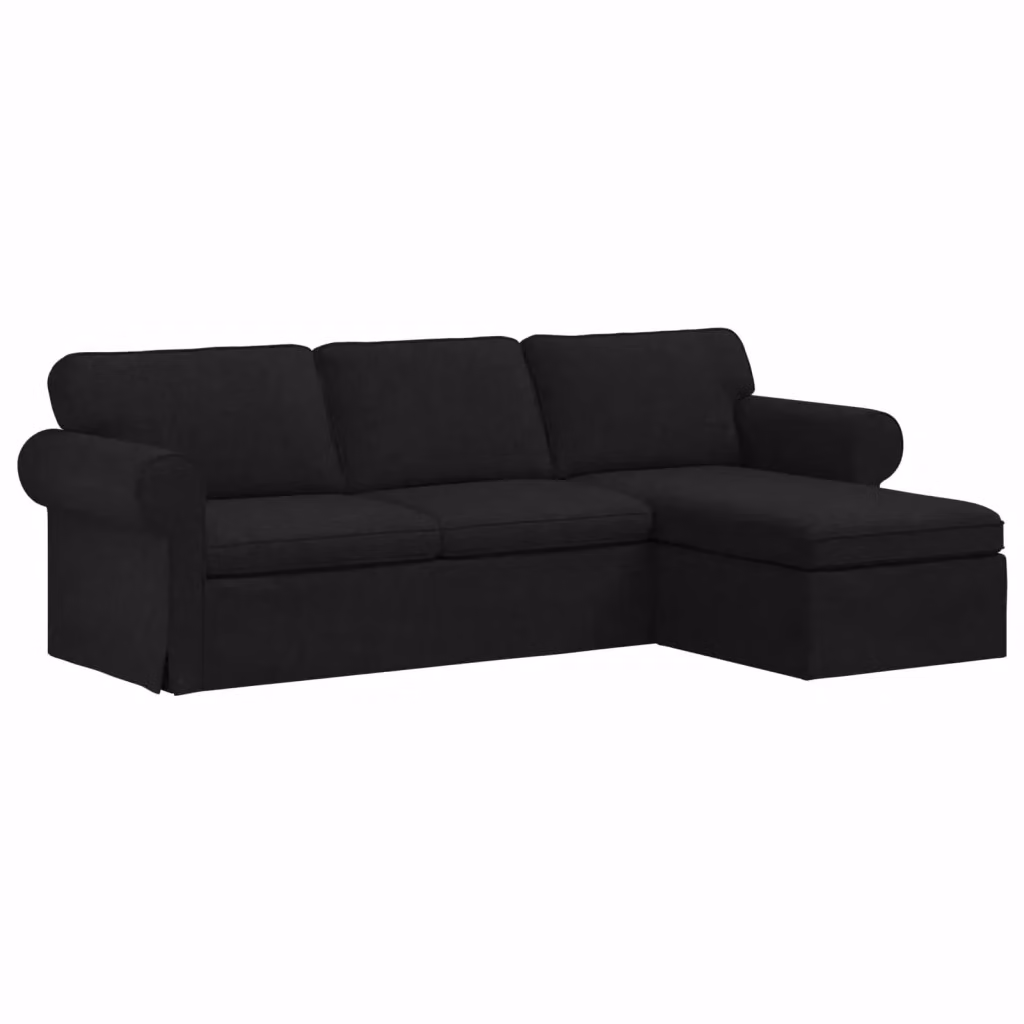Divano moderno vidaXL in tessuto nero con struttura in metallo L: 245 cm, P: 138 cm, H: 80 cm – 2
