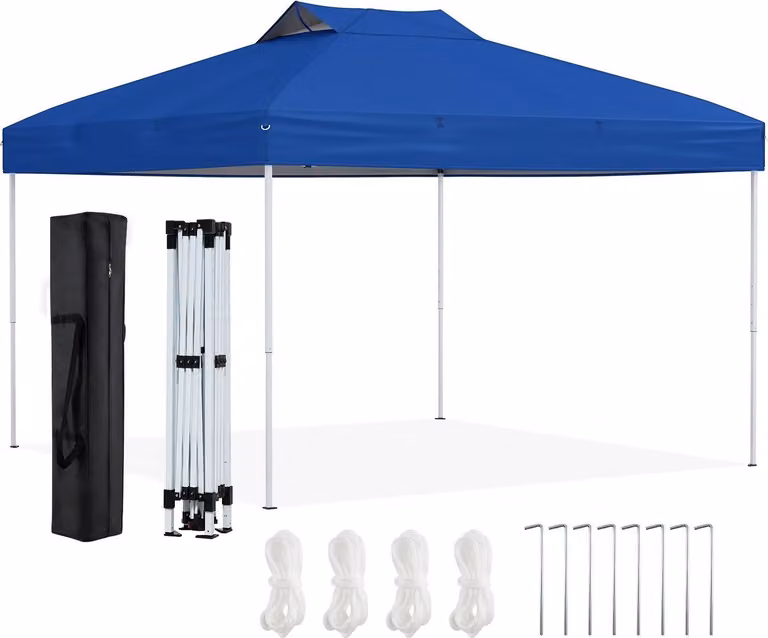 Padiglione pop-up, impermeabile UV 50+ blu, 3x3 m