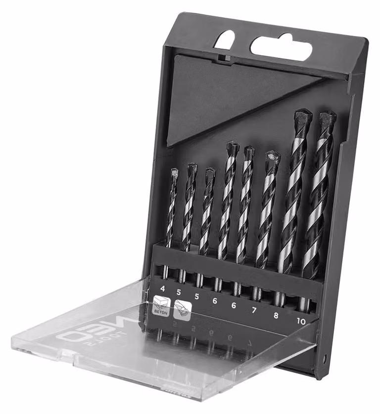 Set di punte per calcestruzzo 8 pz. - 4, 5, 6, 6, 7, 8, 10 mm