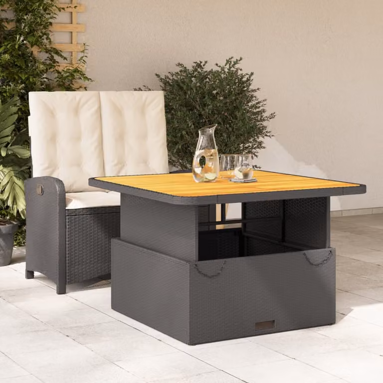 Maison Exclusive - Set da Pranzo da Giardino 2 pz con Cuscini Nero in Polyrattan