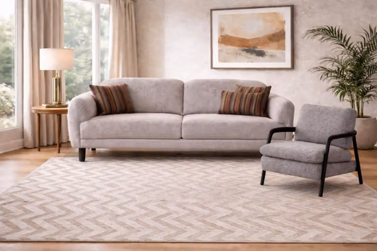 Divano grigio antracite, elegante divano a 3 posti, poltrona di design, set da 2 pezzi