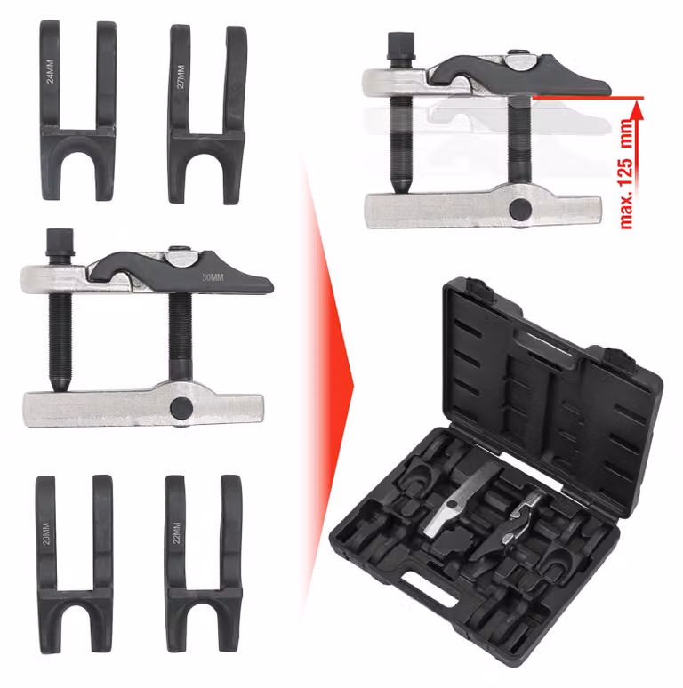 KS TOOLS Set di estrattori di giunti sferici universali con forcelle intercambiabili 7 pezzi - 450.0970