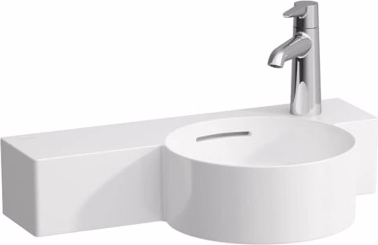 LAUFEN VAL Lave-mains, 1 trou de robinetterie à droite, avec trop-plein, 550x315mm, tablette à gauche, H8152844001061, H8152844001061