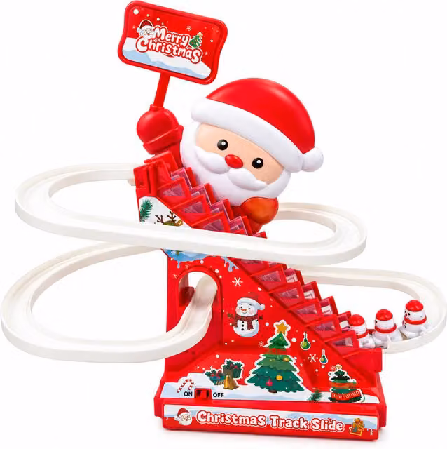 Giostrina di Babbo Natale con Scivolo, Luci, Musica e Movimento