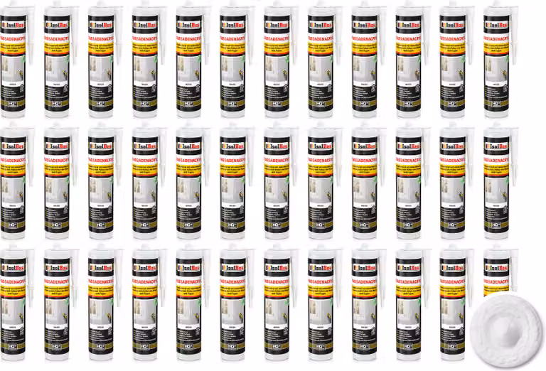 Isolbau, sigillante acrilico per facciate - confezione da 36 tubetti da 300 ml. Sigillante acrilico con granuli, ideale per riempire fessure e giunti sia all'interno che all'esterno. Colore: bianco