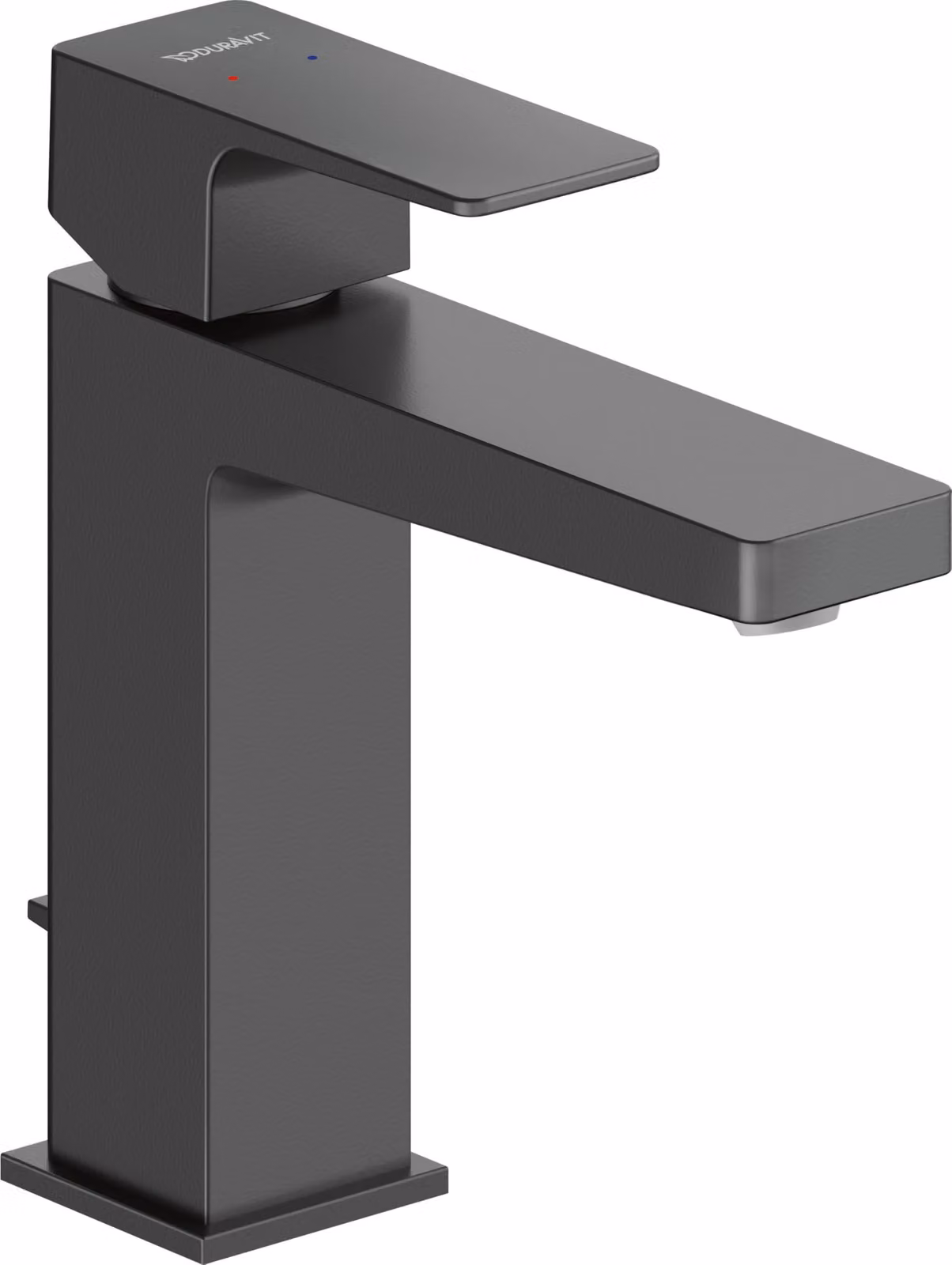 Miscelatore per lavabo, 129 mm, nero opaco, completo di gruppo di scarico