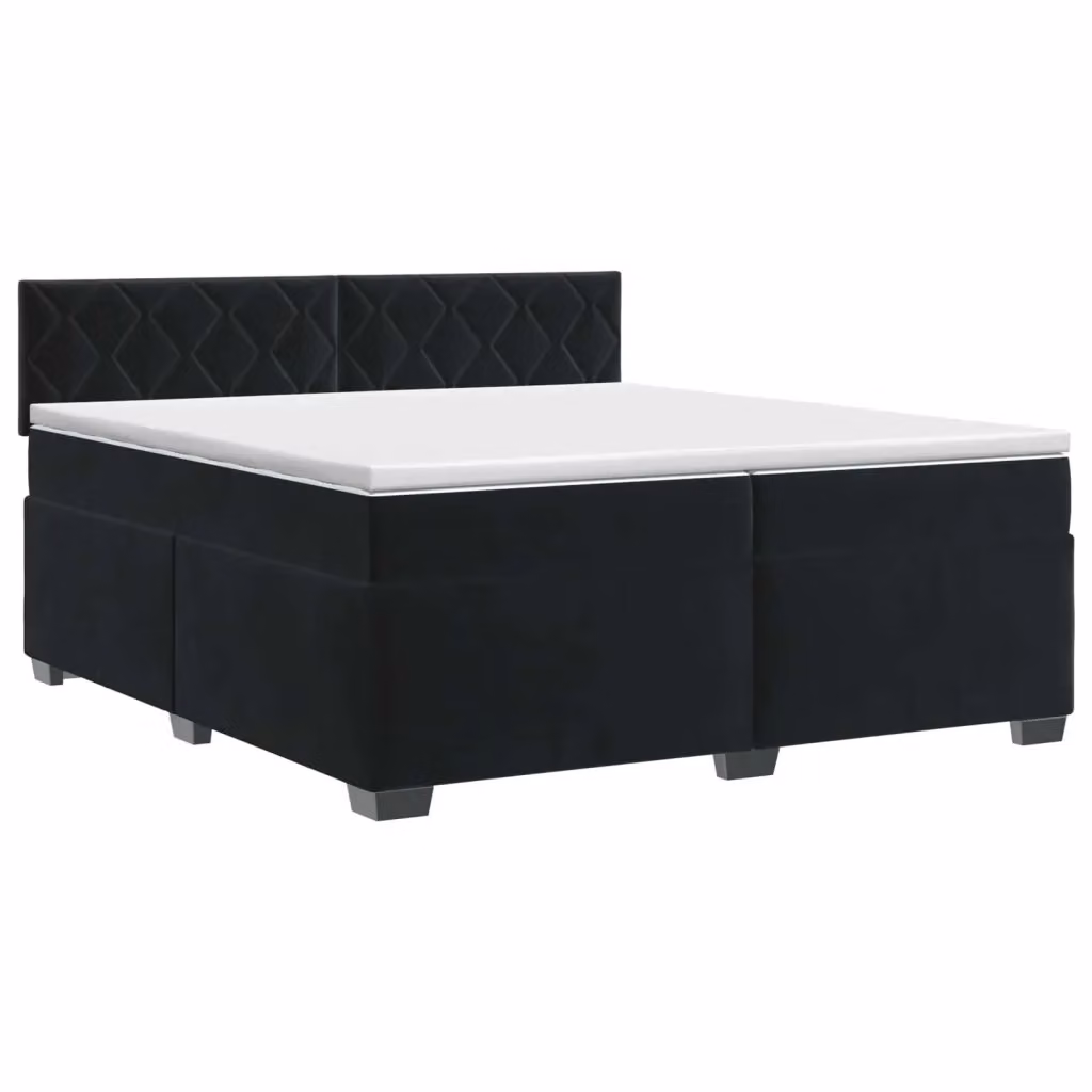 Letto box spring con materasso ibrido vidaXL in velluto nero L/P/H: 200 x 200 x 46 cm – 2