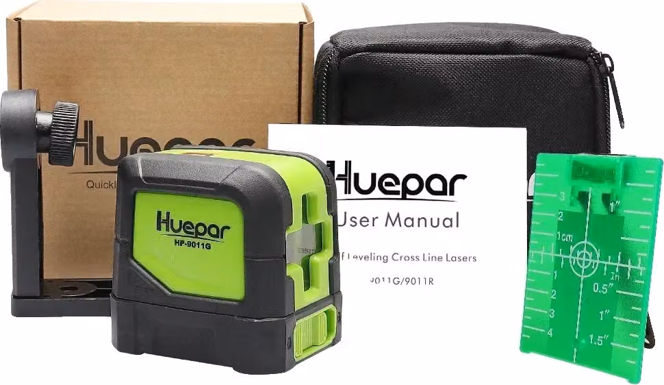Livellatrice laser verde, modalità autolivellante, visibilità fino a 12 metri, specchi laser verdi