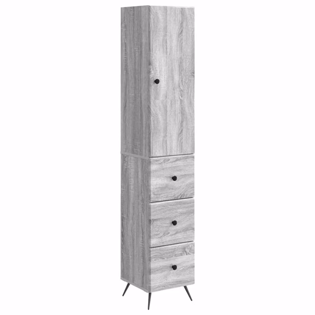 Set di 2 armadi moderni vidaXL grigi con ante scorrevoli e ripiani interni L/P/H: 34,5 x 34,5 x 90 cm – 2