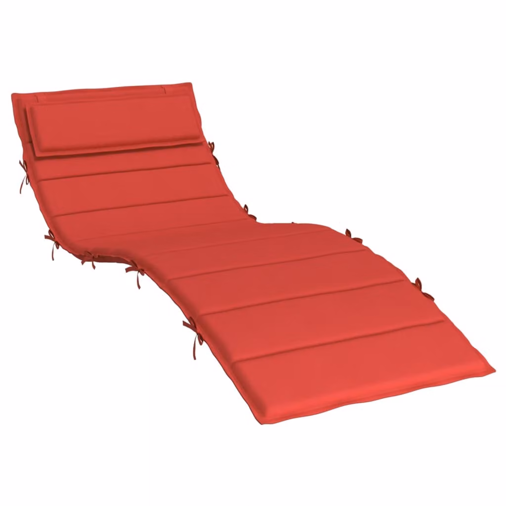 Cuscino per Lettino Rosso 180x60x4 cm in Tessuto Oxford