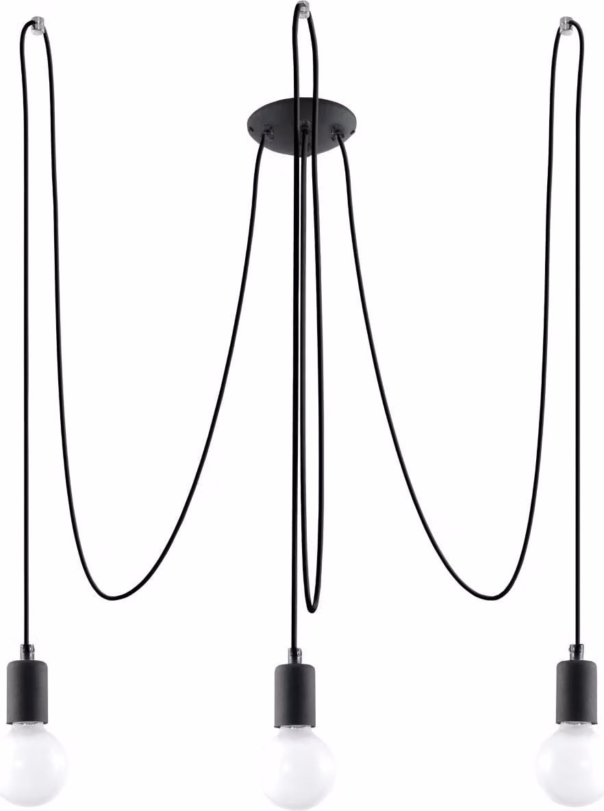 FERRO 3 Lampada a sospensione E27 Nero - Eleganza moderna