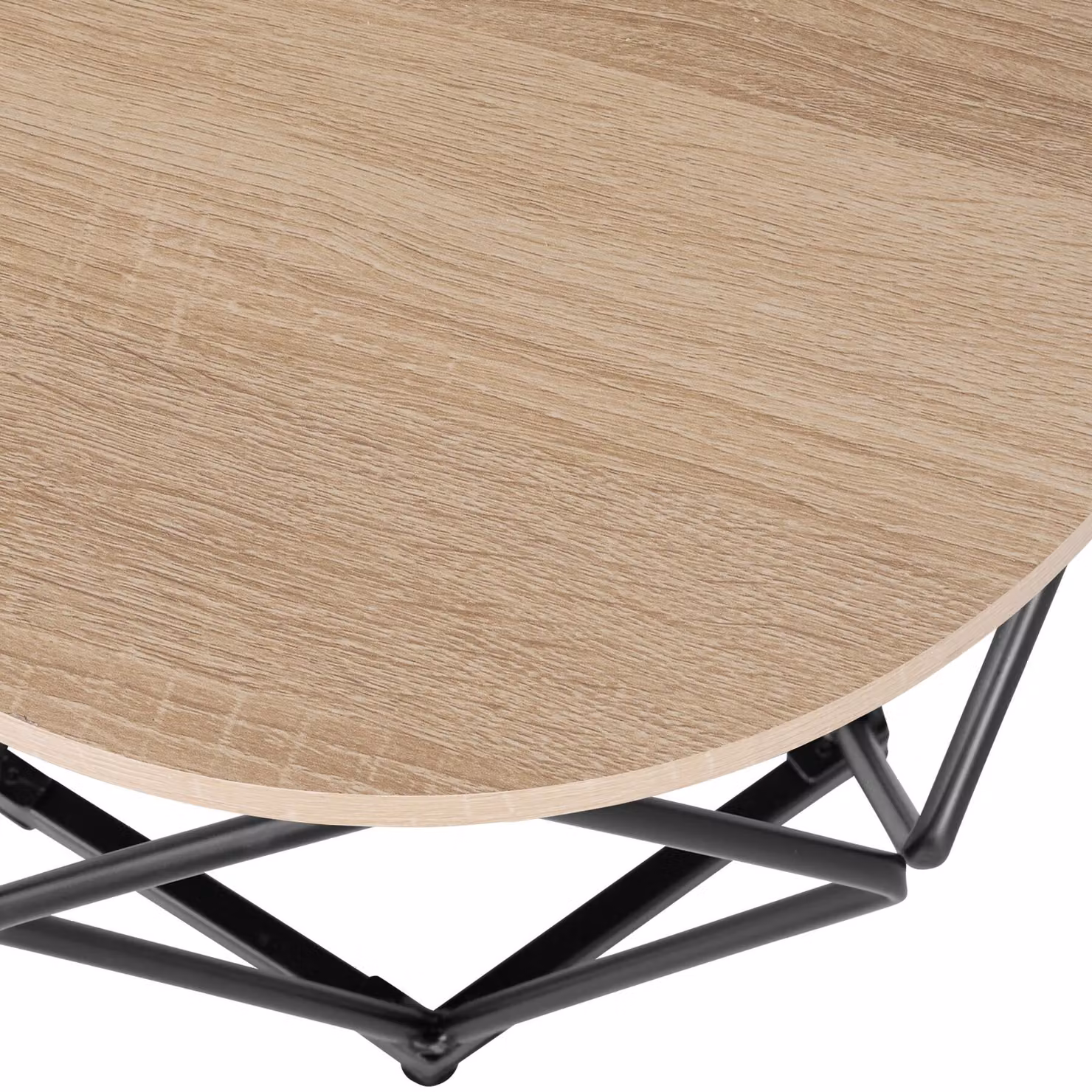 Set di 2 tavolini da salotto Benham tectake in stile industriale, colore rovere e nero, L/P/H: 50 x 40 x 20 cm e 50 x 40 x 15 cm – 1