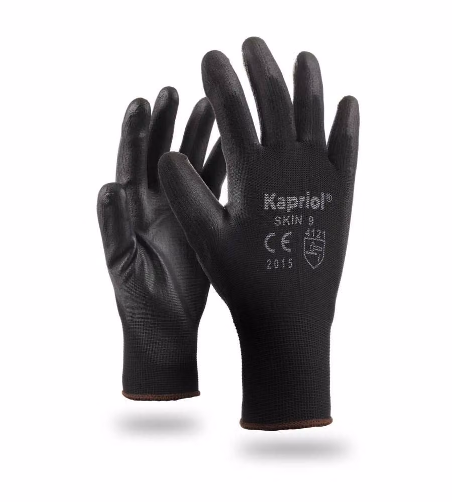Kapriol Guanti Skin Taglia 10 Grigio Chiaro in Poliestere con PU