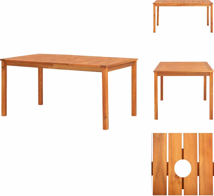 vidaXL Tavolo da giardino 150x90x74 cm in legno massiccio di acacia - Tavoli da giardino