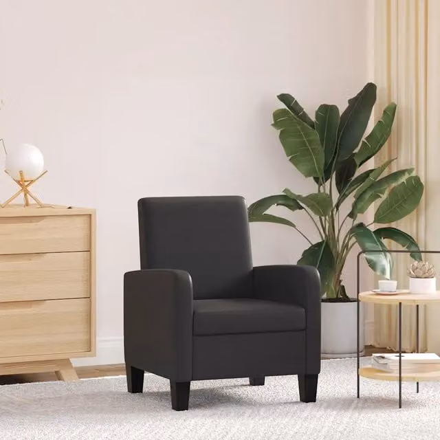 Divano Sedia-Poltrona Nera in Similpelle 421379