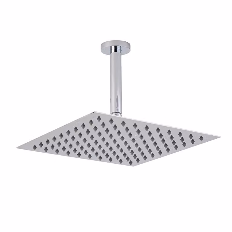 Soffione Doccia Quadrato Ultrasottile con Braccio 300 x 300mm - Arvo