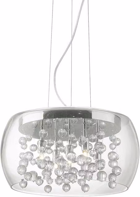 Sospensione Moderna Audi-80 Metallo Trasparente 5 Luci G9 3W 3000K Luce Calda