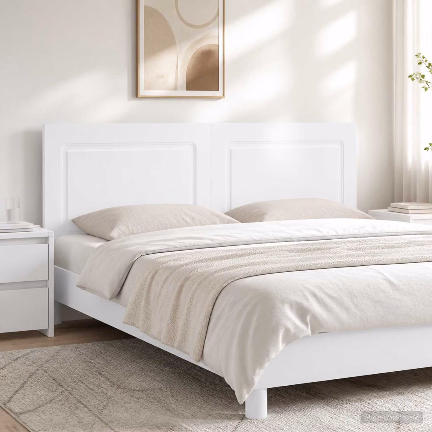 Testiera da muro vidaXL UTRECHT in legno ingegnerizzato bianco lucido L: 161 cm, H: 50 cm, P: 3 cm
