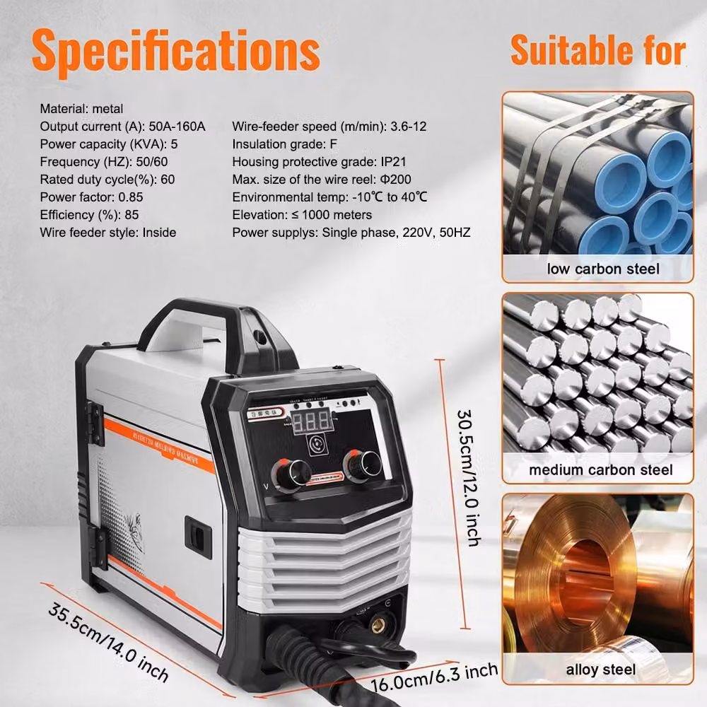 Saldatrice multifunzione 4-in-1 MIG/MAG/TIG/MMA - Potenza: 1600 W - Tecnologia inverter - Ideale per riparazioni domestiche e automobilistiche